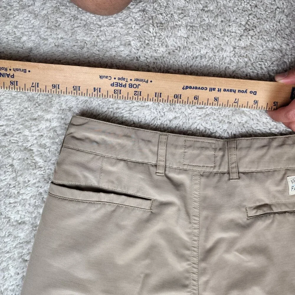Faherty All Day Shorts Drawstring Men 31 Brown Stretch 11” Performance Hybrid